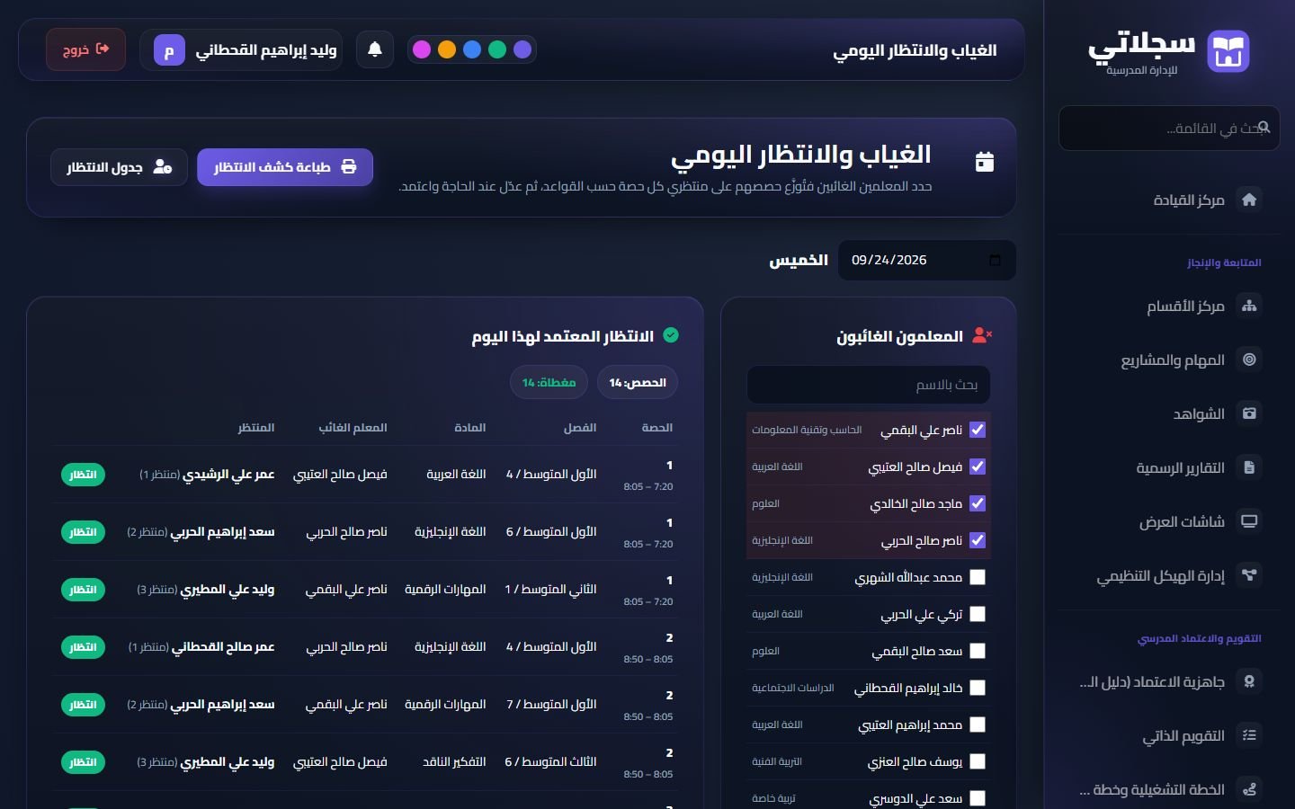 الغياب والانتظار اليومي: المعلمون الغائبون والانتظار المعتمد